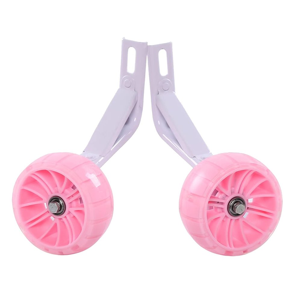 FUFU Training Wheels Flash Mute Wheel Bicycle Stabiliser Mounted Kit Compatible for Bikes of 12 14 16 18 20 Inch (Color : Pink, Size : 16in)