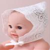 Alvivi Newborn Baby Girls Lace Bonnet Cap Hat with Ribbon Breathable Ruffled Summer Sun Hat Photo Props Rape Blossoms 2-3 Years view 3