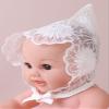 Alvivi Newborn Baby Girls Lace Bonnet Cap Hat with Ribbon Breathable Ruffled Summer Sun Hat Photo Props Chrysanthemum 0-24 Months view 3