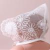 Alvivi Newborn Baby Girls Lace Bonnet Cap Hat with Ribbon Breathable Ruffled Summer Sun Hat Photo Props Chrysanthemum 0-24 Months view 4