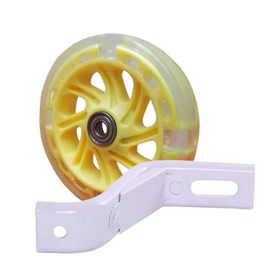 FUFU Bicycle Training Wheel Flashing Silent Heavy-Duty Rear Wheel with Stabilizer 1 Pair (Color : Yellow, Size : 18in)