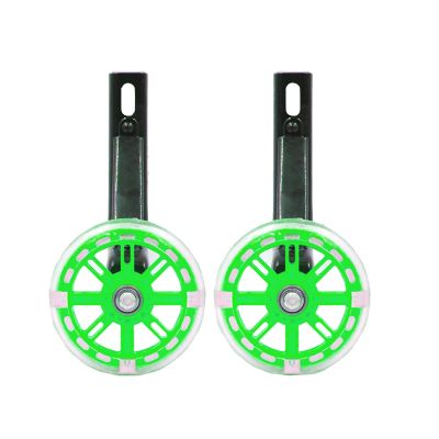 FUFU 12-20 Inch Children's Bicycle Training Wheel Training Replacement Stable Wheel Balance Flashing Wheel (Color : Green, Size : 14in)