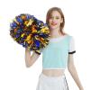 HOMU 2 Pack Cheerleader Pom Poms 12 inch Cheerleading Cheering Squad Pompoms Team Foil Plastic Youth for School Cheer Dance Kids Adults Spirit, Blue/Gold (BRSH1146) view 2