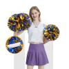 HOMU 2 Pack Cheerleader Pom Poms 12 inch Cheerleading Cheering Squad Pompoms Team Foil Plastic Youth for School Cheer Dance Kids Adults Spirit, Blue/Gold (BRSH1146) view 3