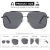 VIA LEECA Trendy Square Aviator Sunglasses Men Women Vintage Metal Gradient Black Sun Glasses for Summer Beach Driving Fishing view 4