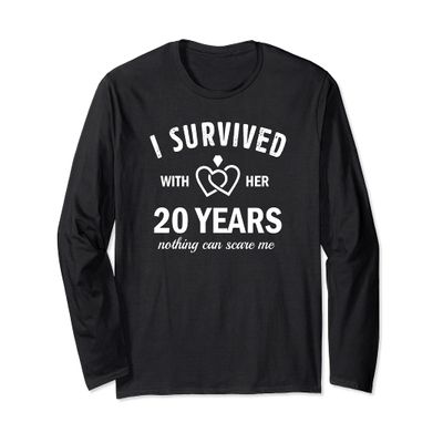 20th Marriage Anniversary Couple Survived 20 Years With Her Long Sleeve T-Shirt