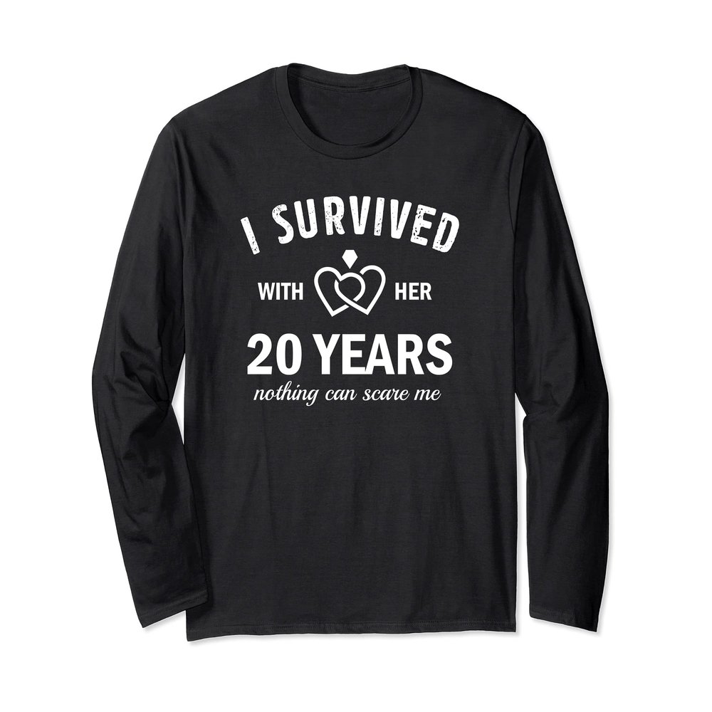 20th Marriage Anniversary Couple Survived 20 Years With Her Long Sleeve T-Shirt