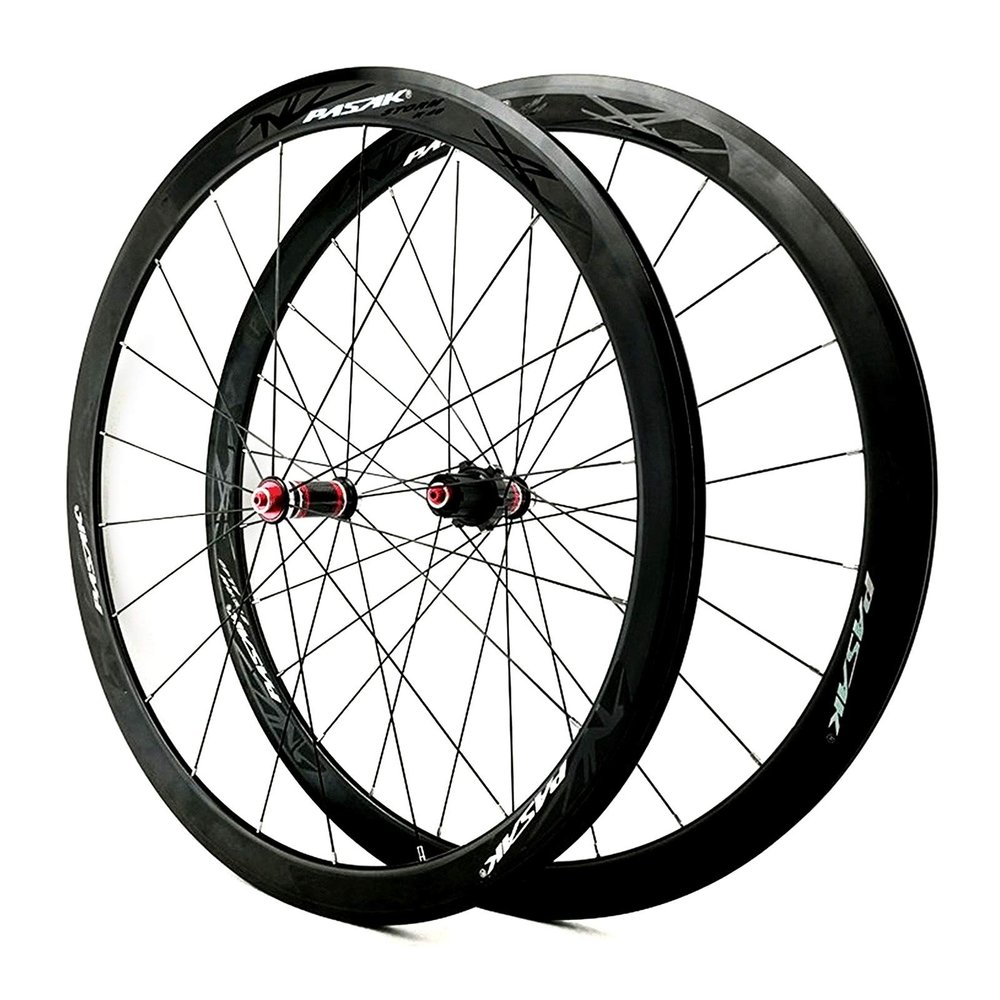 LHHL 700c Bicycle Wheel Road Bike Wheelset Double Wall Alloy Rim 40mm Quick Release Wheel Sealed Bearing Hub Brake C/V for 7-11 Speed Cassette Flywheel (Size : Black)