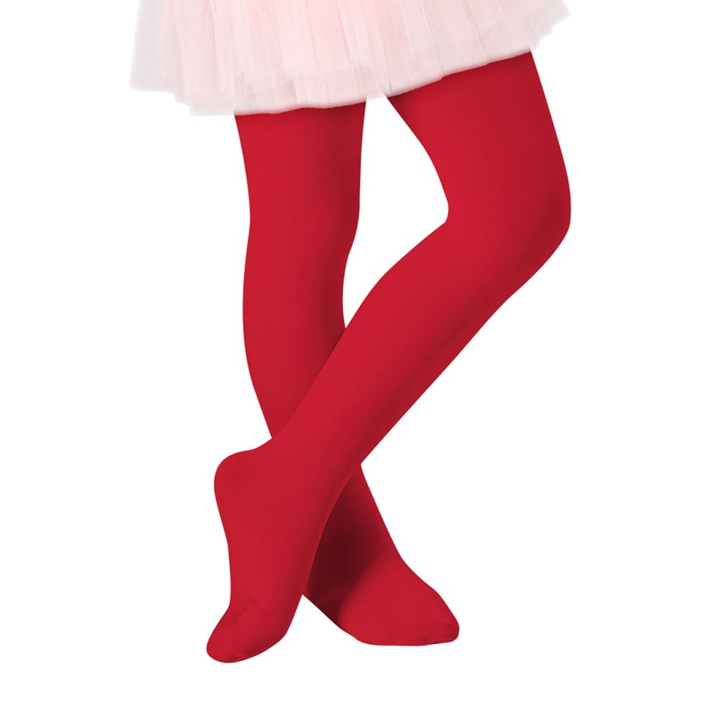 Century Star Girls Red Tights for Toddler 1-3t -Super Soft Footed Ballet Dance Tights For Kids