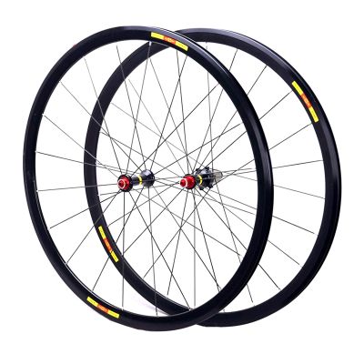 LHHL 700c Road Bike Wheelset Quick Release Wheel Bicycle Front Rear Wheel 28 Inch Ultra-Light Double Wall Alloy Rim 30mm C/V Brake for 8-11 Speed Cassette Flywheel 1560g (Size : Black hub)