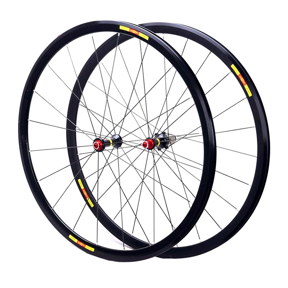 LHHL 700c Road Bike Wheelset Quick Release Wheel Bicycle Front Rear Wheel 28 Inch Ultra-Light Double Wall Alloy Rim 30mm C/V Brake for 8-11 Speed Cassette Flywheel 1560g (Size : Black hub)