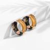 Vintage Enamel Flower Small Hoop Earrings, Retro Japanese Style Flowers Ear Clip-on for Women Delicate Jewelry-black view 3