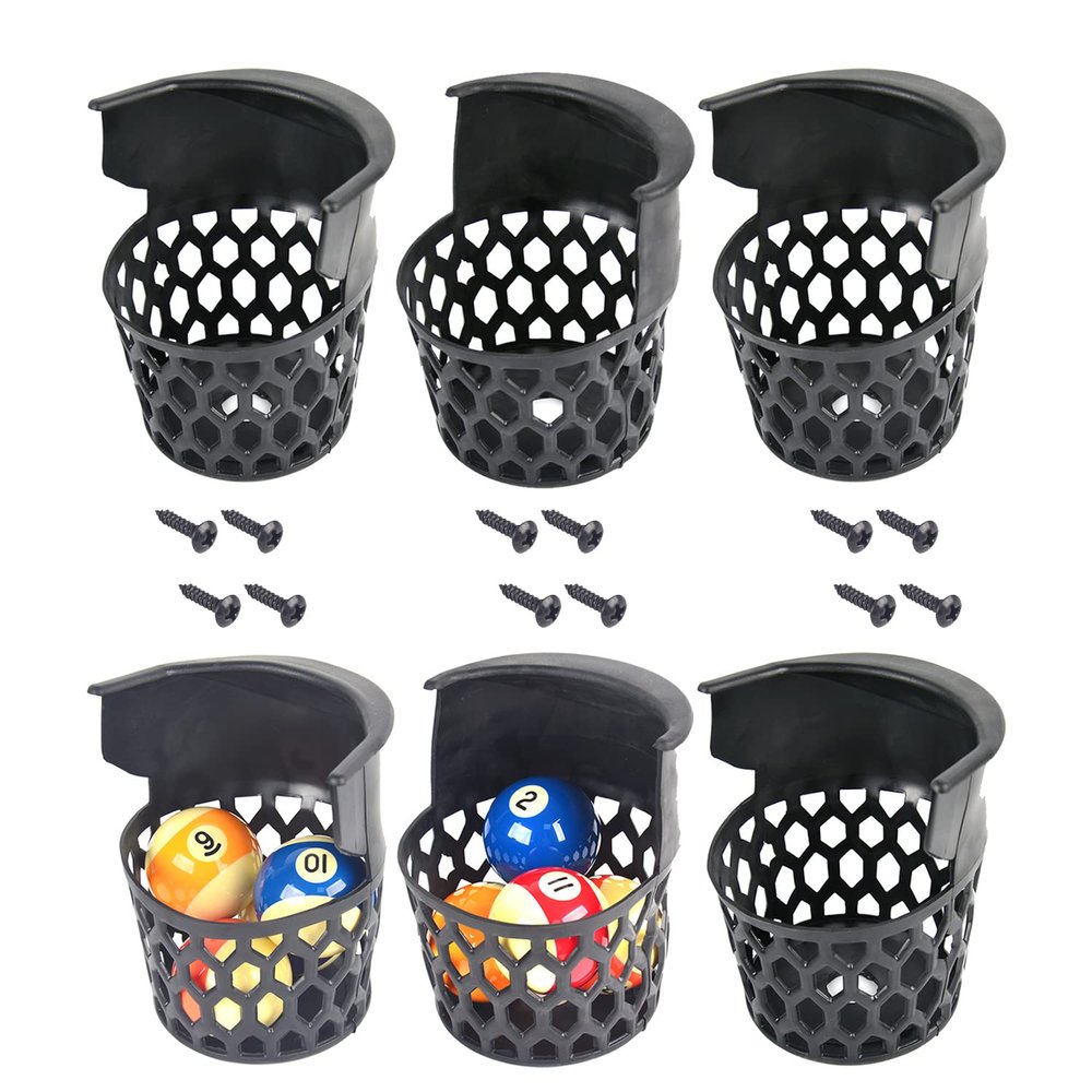 Pool Table Pockets Replacement Pockets for Billiard Table Set of 6 Plastic Web Pockets