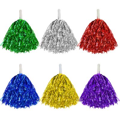 baotongle 12 PCS Cheerleading Squad Spirited Fun Poms Pompoms Cheer Costume Accessory for Party Dance Sports (Multicolor)