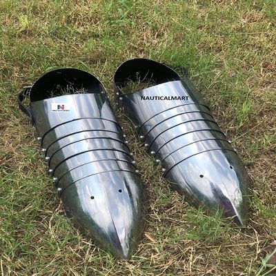 Nautical-Mart Medieval Shoes Knight Costume Adult Mens Sabaton Armor Iron Shoe Renaissance (Steel)