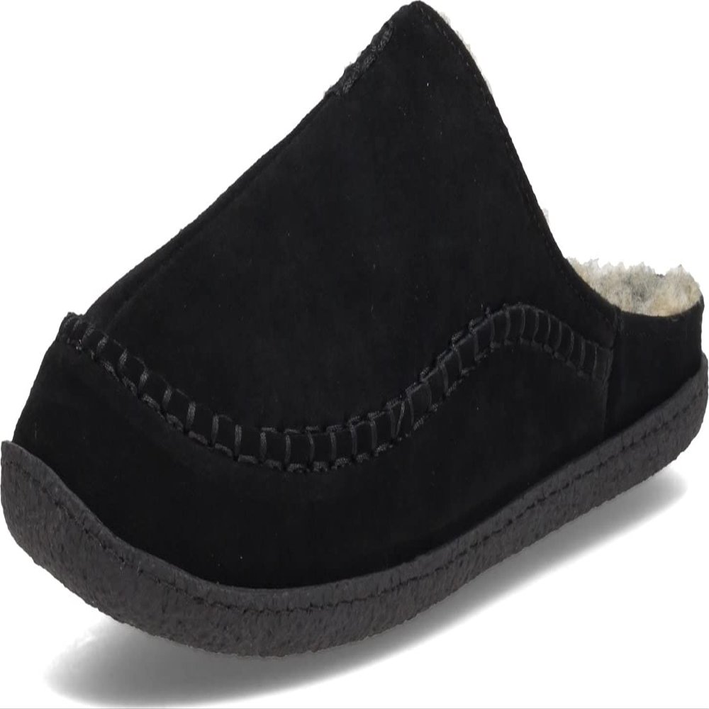 Clarks Men's Sherpa Lined Indoor & Outdoor House Slipper (10 M US, Black)