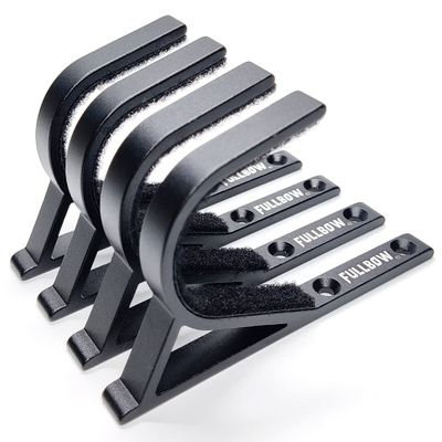 FULLBOW Gun Rack Wall Mount, Horizontal Gun Hooks for Wall, Durable Aluminum Shotgun Hangers/Holders for Storing Rifles, Shotguns, Bows and More Firearms (2 Pairs)