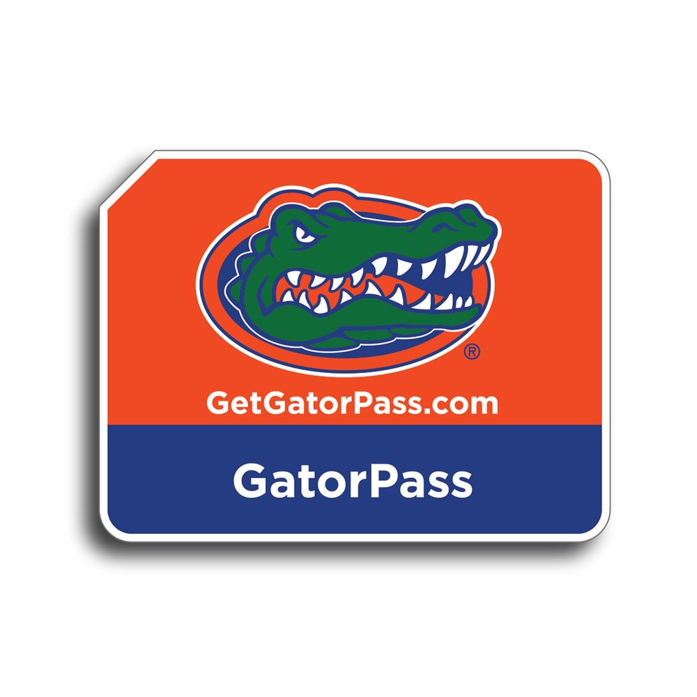 NCAA University of Florida GatorPass Toll Sticker; E-PASS Prepaid toll Program, Works on All toll Roads in FL, GA, NC