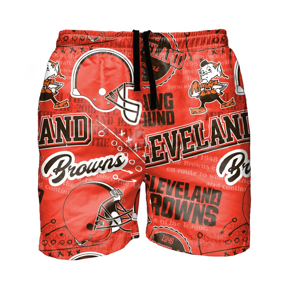 FOCO Cleveland Browns NFL Mens Logo Rush Swimming Trunks - M
