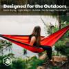 Evergreen Lightweight Outdoor Portable Camping Hammock - Single & Double with Tree Straps for Backpacking, Camping, Travel, Hiking (Double, Red) view 3