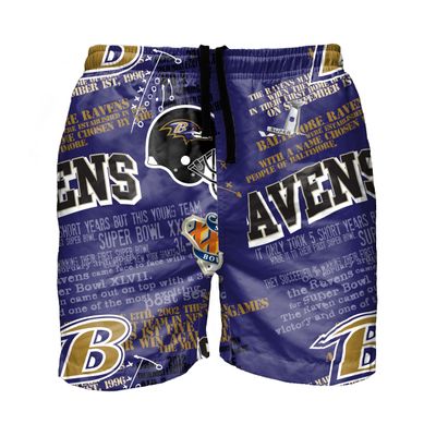 FOCO Baltimore Ravens NFL Mens Logo Rush Swimming Trunks - M