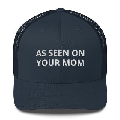 As Seen On Your Mom Funny Adult Adjustable Trucker Cap Mesh Hat Navy
