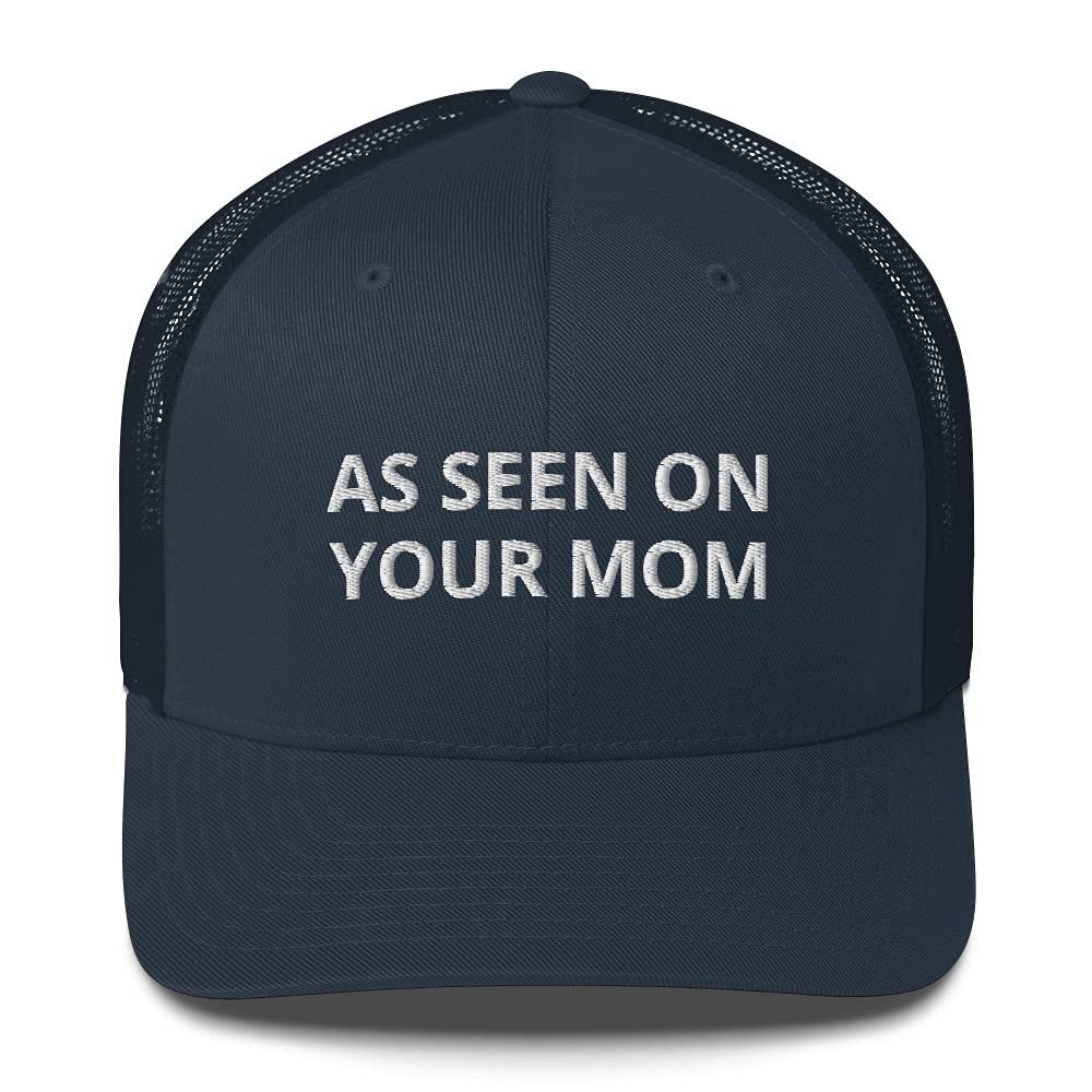 As Seen On Your Mom Funny Adult Adjustable Trucker Cap Mesh Hat Navy