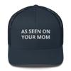 As Seen On Your Mom Funny Adult Adjustable Trucker Cap Mesh Hat Navy view 1
