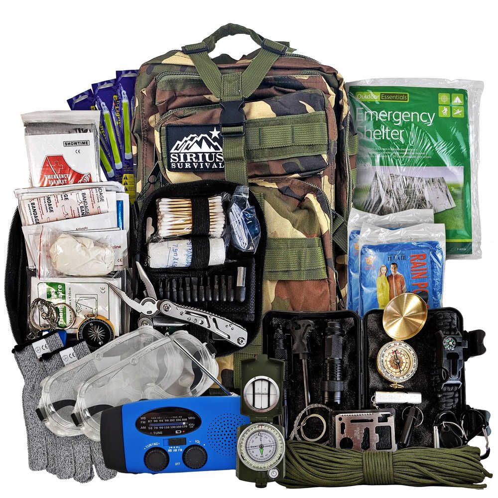 Bug Out Bag Backpack Bugout Kit Great for Family - Survival Backpack for Earthquakes, Hurricanes, Floods, Tornados, Fires & Other Disasters (Dark Camo)