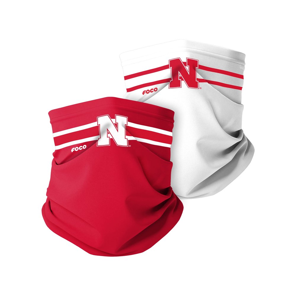 FOCO Nebraska Cornhuskers NCAA Stitched 2 Pack Gaiter Scarf