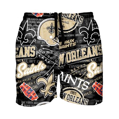 FOCO New Orleans Saints NFL Mens Logo Rush Swimming Trunks - XL