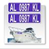 Curb-N-Sign Super Reflective BowBrite Custom Boat Registration Numbers and Letters, Pack of 1 (2pcs) Custom Boat Lettering, Highly Reflective Vinyl Decal Boat Decal Stickers (Purple) view 1
