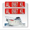 Curb-N-Sign Super Reflective BowBrite Custom Boat Registration Numbers and Letters, Pack of 1 (2pcs) Custom Boat Lettering, Highly Reflective Vinyl Decal Boat Decal Stickers (Red) view 1