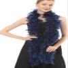 Flydreamfeathers 60 Gram, 2 yards Long Chandelle Feather Boa Great for Party, Wedding, Halloween Costume, Christmas Tree, Decoration(Navy_ view 1