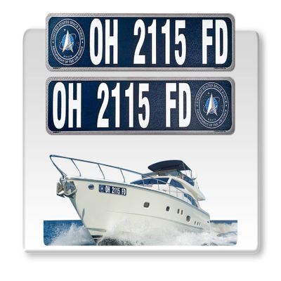 Curb-N-Sign Super Reflective BowBrite Custom Boat Registration Numbers and Letters, Pack of 1 (2pcs) Custom Boat Lettering, Highly Reflective Vinyl Decal Boat Decal Stickers (Space Force)