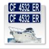 Curb-N-Sign Super Reflective BowBrite Custom Boat Registration Numbers and Letters, Pack of 1 (2pcs) Custom Boat Lettering, Highly Reflective Vinyl Decal Boat Decal Stickers (Navy Blue) view 1