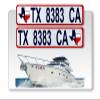 Curb-N-Sign Super Reflective BowBrite Custom Boat Registration Numbers and Letters, Pack of 1 (2pcs) Custom Boat Lettering, Highly Reflective Vinyl Decal Boat Decal Stickers (Texas Flag) view 1