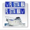 Curb-N-Sign Super Reflective BowBrite Custom Boat Registration Numbers and Letters, Pack of 1 (2pcs) Custom Boat Lettering, Highly Reflective Vinyl Decal Boat Decal Stickers (Air Force) view 1