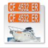 Curb-N-Sign Super Reflective BowBrite Custom Boat Registration Numbers and Letters, Pack of 1 (2pcs) Custom Boat Lettering, Highly Reflective Vinyl Decal Boat Decal Stickers (Orange) view 1
