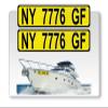 Curb-N-Sign Super Reflective BowBrite Custom Boat Registration Numbers and Letters, Pack of 1 (2pcs) Custom Boat Lettering, Highly Reflective Vinyl Decal Boat Decal Stickers (Yellow) view 1