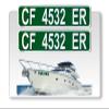 Curb-N-Sign Super Reflective BowBrite Custom Boat Registration Numbers and Letters, Pack of 1 (2pcs) Custom Boat Lettering, Highly Reflective Vinyl Decal Boat Decal Stickers (Green) view 1