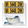 Curb-N-Sign Super Reflective BowBrite Custom Boat Registration Numbers and Letters, Pack of 1 (2pcs) Custom Boat Lettering, Highly Reflective Vinyl Decal Boat Decal Stickers (Gold) view 1
