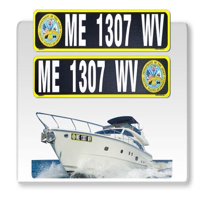 Curb-N-Sign Super Reflective BowBrite Custom Boat Registration Numbers and Letters, Pack of 1 (2pcs) Custom Boat Lettering, Highly Reflective Vinyl Decal Boat Decal Stickers (Army)