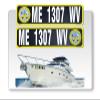 Curb-N-Sign Super Reflective BowBrite Custom Boat Registration Numbers and Letters, Pack of 1 (2pcs) Custom Boat Lettering, Highly Reflective Vinyl Decal Boat Decal Stickers (Army) view 1