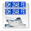 Curb-N-Sign Super Reflective BowBrite Custom Boat Registration Numbers and Letters, Pack of 1 (2pcs) Custom Boat Lettering, Highly Reflective Vinyl Decal Boat Decal Stickers (Blue) view 1
