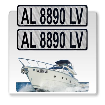 Curb-N-Sign Super Reflective BowBrite Custom Boat Registration Numbers and Letters, Pack of 1 (2pcs) Custom Boat Lettering, Highly Reflective Vinyl Decal Boat Decal Stickers (Gray)