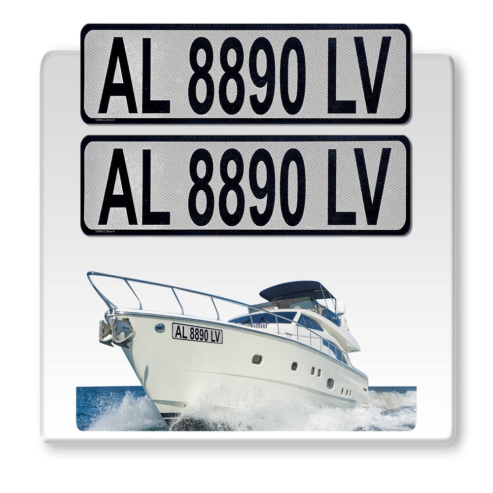 Curb-N-Sign Super Reflective BowBrite Custom Boat Registration Numbers and Letters, Pack of 1 (2pcs) Custom Boat Lettering, Highly Reflective Vinyl Decal Boat Decal Stickers (Gray)