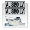 Curb-N-Sign Super Reflective BowBrite Custom Boat Registration Numbers and Letters, Pack of 1 (2pcs) Custom Boat Lettering, Highly Reflective Vinyl Decal Boat Decal Stickers (Gray) view 1