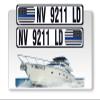 Curb-N-Sign Super Reflective BowBrite Custom Boat Registration Numbers and Letters, Pack of 1 (2pcs) Custom Boat Lettering, Highly Reflective Vinyl Decal Boat Decal Stickers (Thin Blue Line) view 1