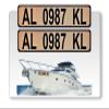 Curb-N-Sign Super Reflective BowBrite Custom Boat Registration Numbers and Letters, Pack of 1 (2pcs) Custom Boat Lettering, Highly Reflective Vinyl Decal Boat Decal Stickers (Tan) view 1